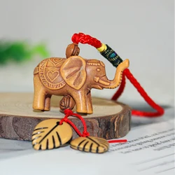 Horse Elephant Keychain Wood Lucky Animal Pendant Key Chain for Men Women Kids Gift