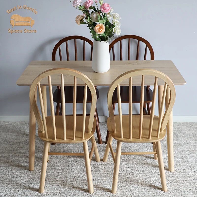 Shell back chair Log solid wood dining chair American Italian light luxury Nordic designer retro balcony home