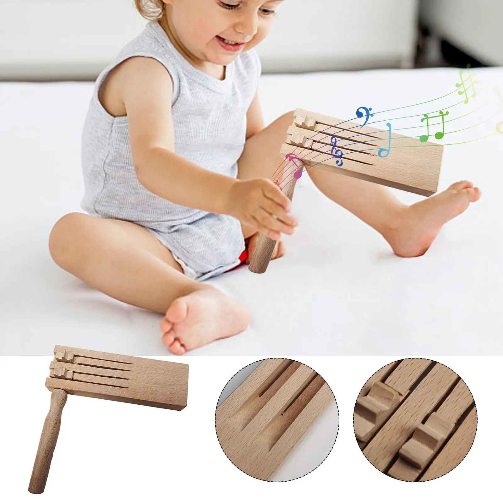 Wooden SpinningRatchet Noise Maker Soundboard Guagua board Ratchet Traditional Toy For Game parties, sports events ﻿