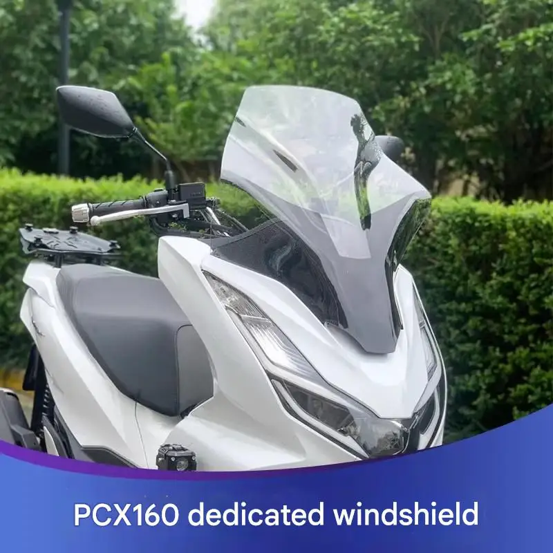 FOR PCX160 Windscreen Upgrade with Floating Micro-Spoiler Lip Enhanced Airflow over the Upper Edge Widened And Heightened Design