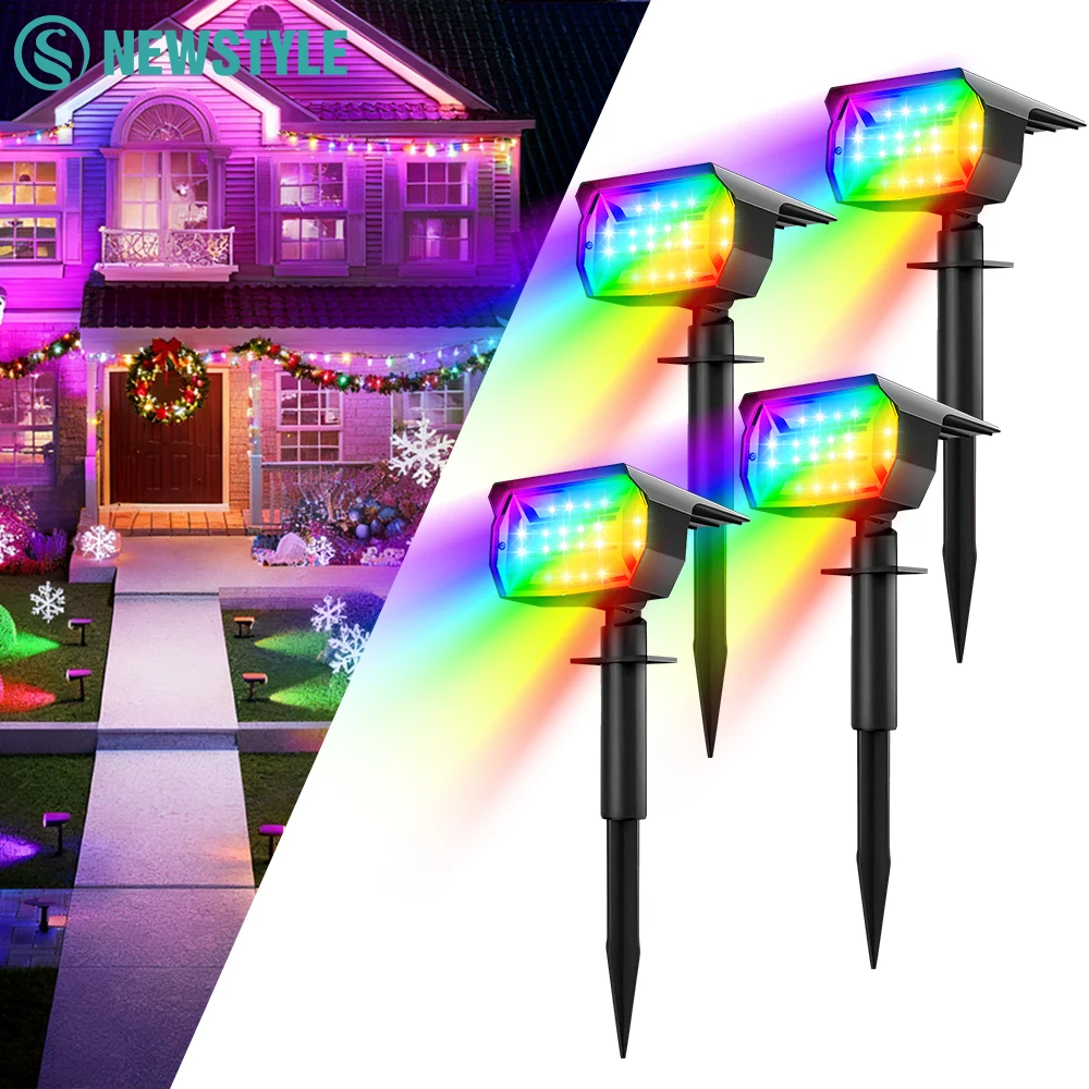 1-4-個-20led-rgb-ソーラー景観スポットライト-2-in-1-屋外-ip65-防水色変化ソーラーウォールランプ-パティオガーデンヤード用