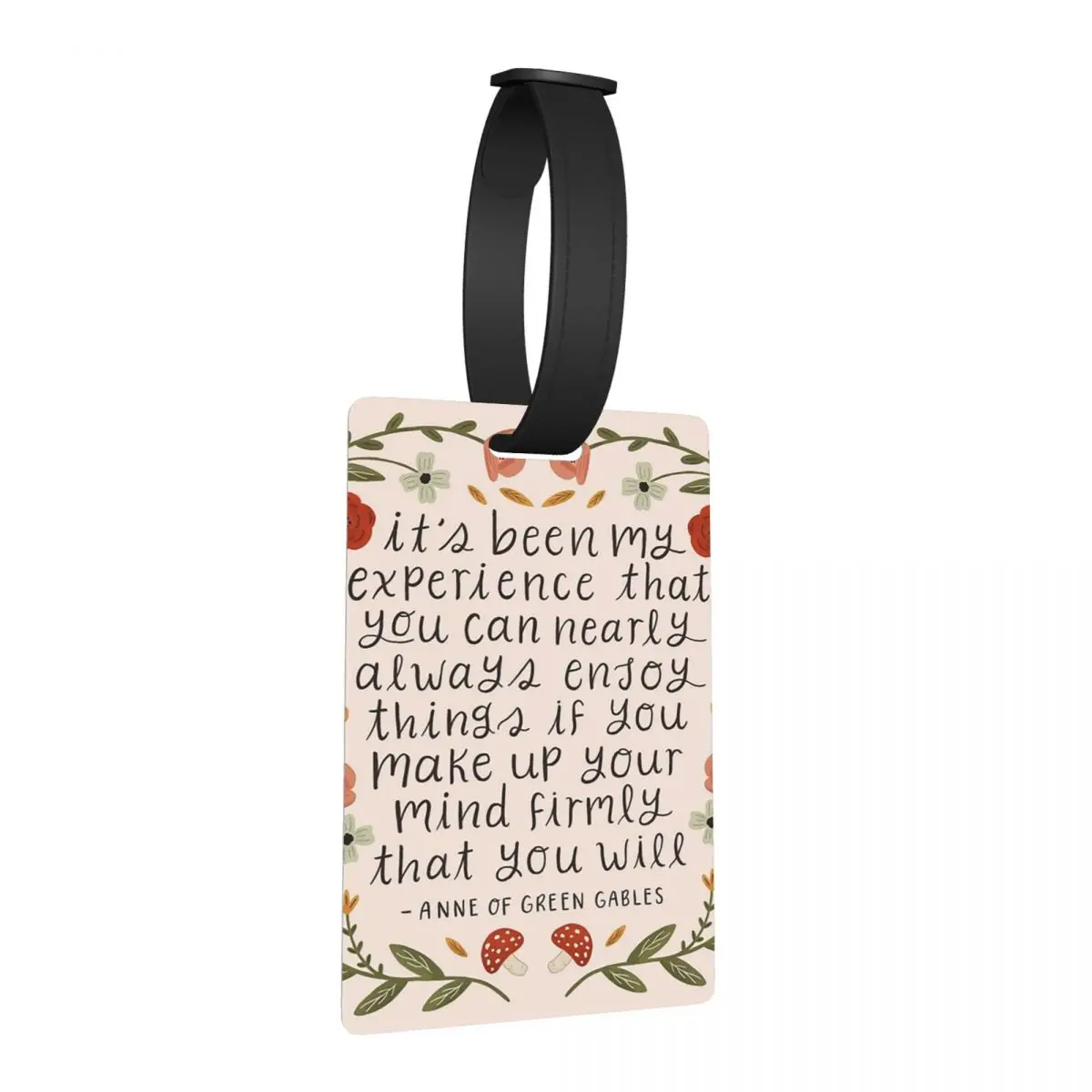 

Anne Of Green Gables "Enjoy Things" Цитата Багажные бирки Чемодан Путешествия Симпатичный багаж Посадная бирка Держатель этикетки ID Имя Адрес