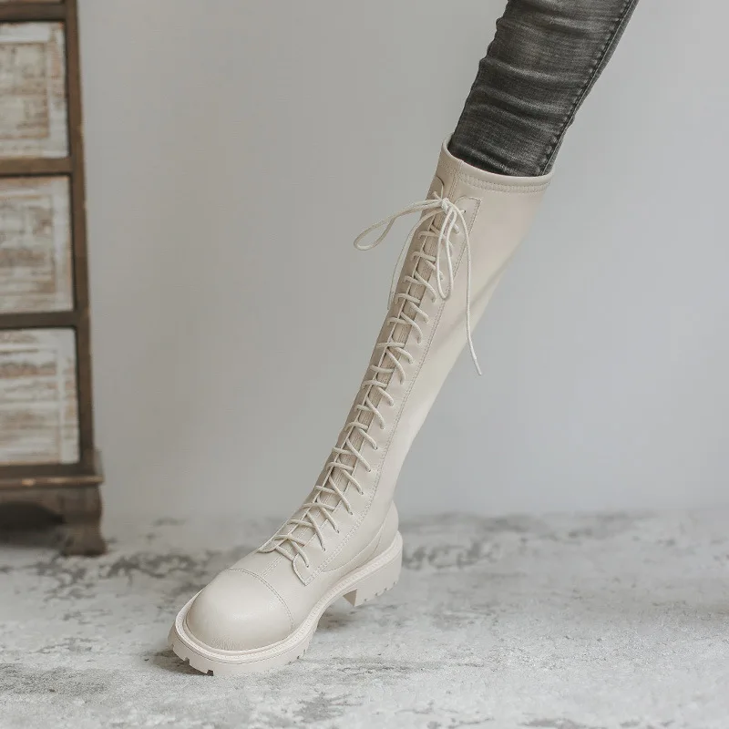 Long Boots 2021 New But Knee-net Celebrity Skinny short Boots High Boots Female Thick-soled Wild British Knight Boots Female
