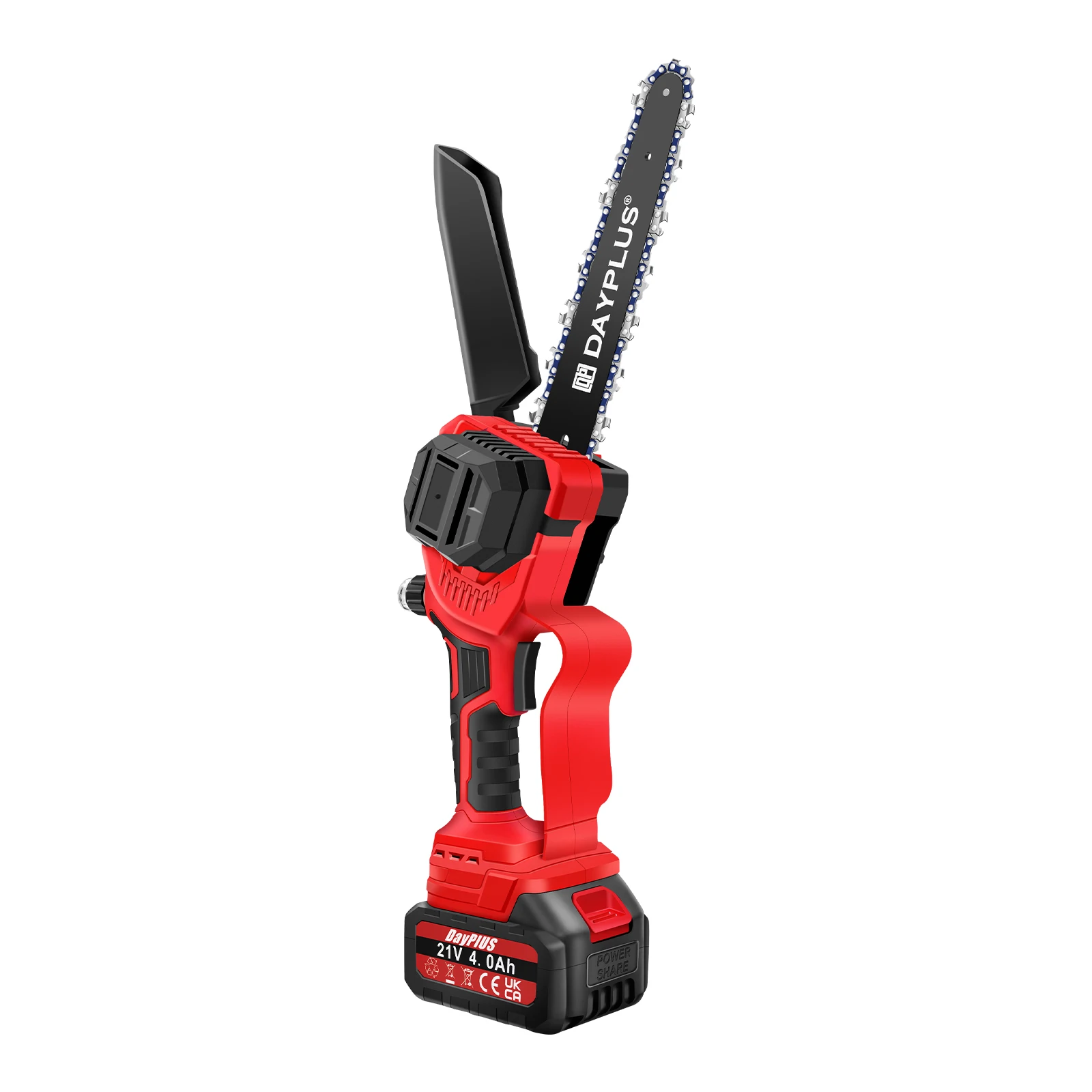 840W Cordless Chainsaw 8 Inch, 2 x 4.0Ah Batteries, Fast Charger, Brushless Motor, 5600RPM,  18CM Cutting Depth, 2 Chains,