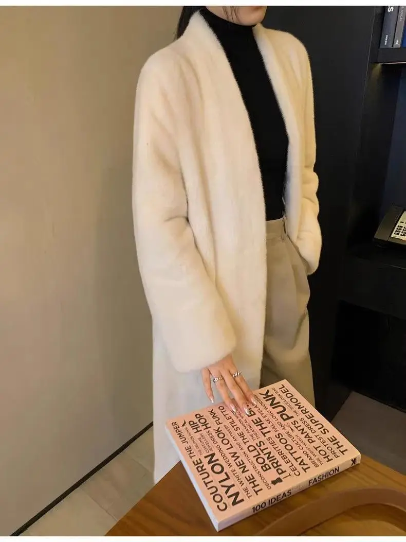 Cappotti da ragazza in pelliccia sintetica Cappotti da donna All Match Doppio petto Donna fredda Cinching di alta qualità Streetwear Multicolor scuro Semplice