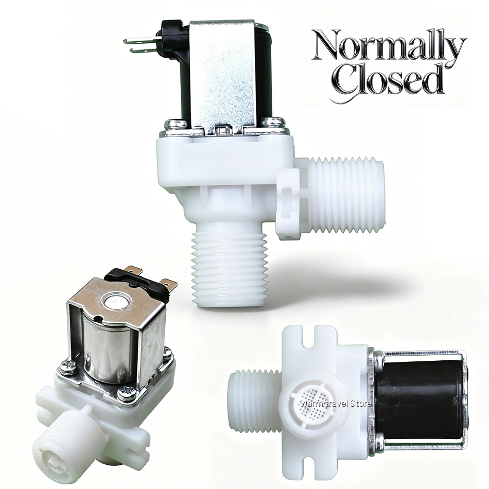 

1Pc DN15 Plastic Solenoid Valve 12V 24V Normally Closed Drinking Fountain Right Angle Washing Machine Valve
