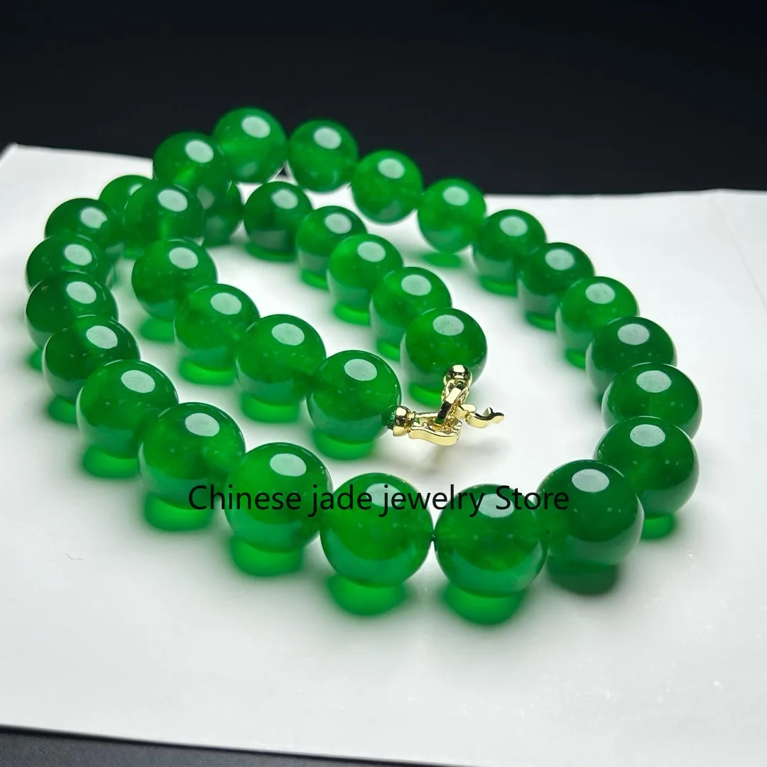 Real Natural Ice Green Myanmar Beads Jade jadeite Necklaces & Pendants 18MM