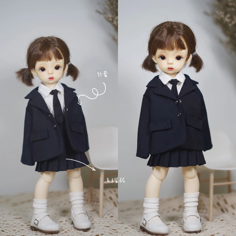 

[Wamami] 3 шт. темно-синяя школьная форма/платье для 1/4 MSD AOD BJD Dollfie