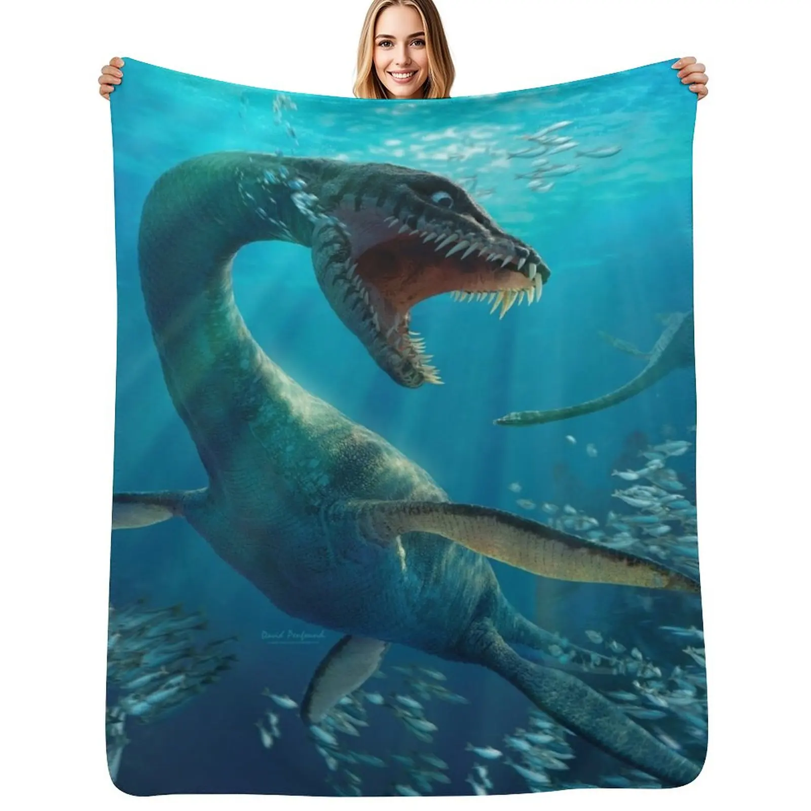 

Plesiosaurus Throw Blanket Blankets For Sofas Soft Beds for sofa Travel Blankets