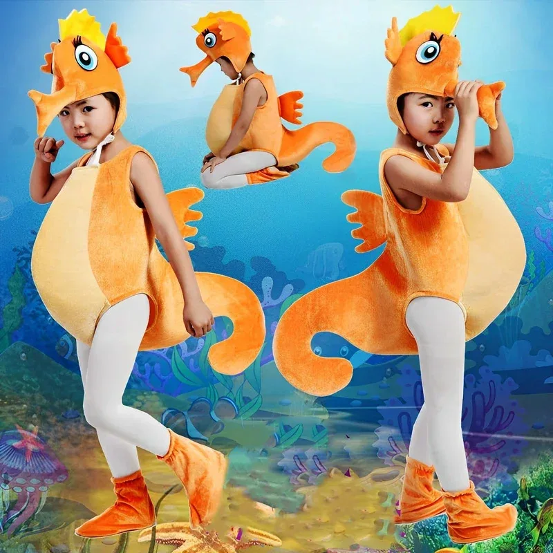 Sky02 Kids Seahorse and Crab Costumes Cosplay Halloween Boys and Girls Baby Toddler Ocean Animal Performance Outfit for Dre88Li