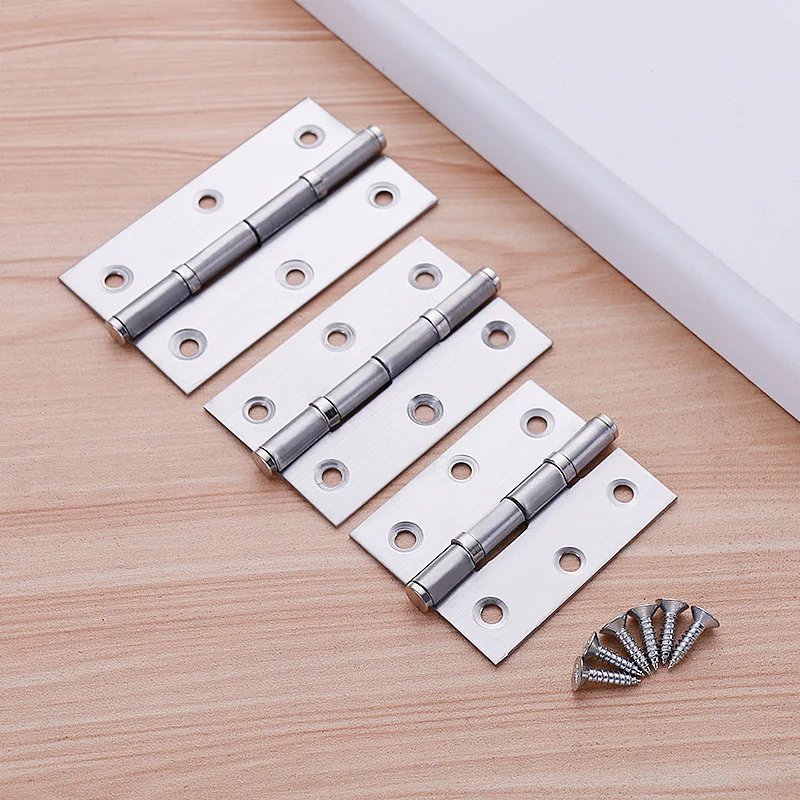 2Pcs Stainless Steel Flat Hinge Cabinet Doors 2inch 2.5 inch 3inch Windows Hinge Wooden Box Sound Suppression Hinge