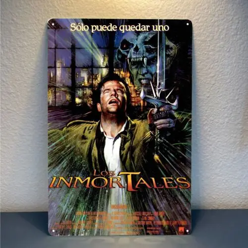 Cartel de Metal de la película Highlander Los Inmortales, cartel de hojalata, placa de 20x30cm