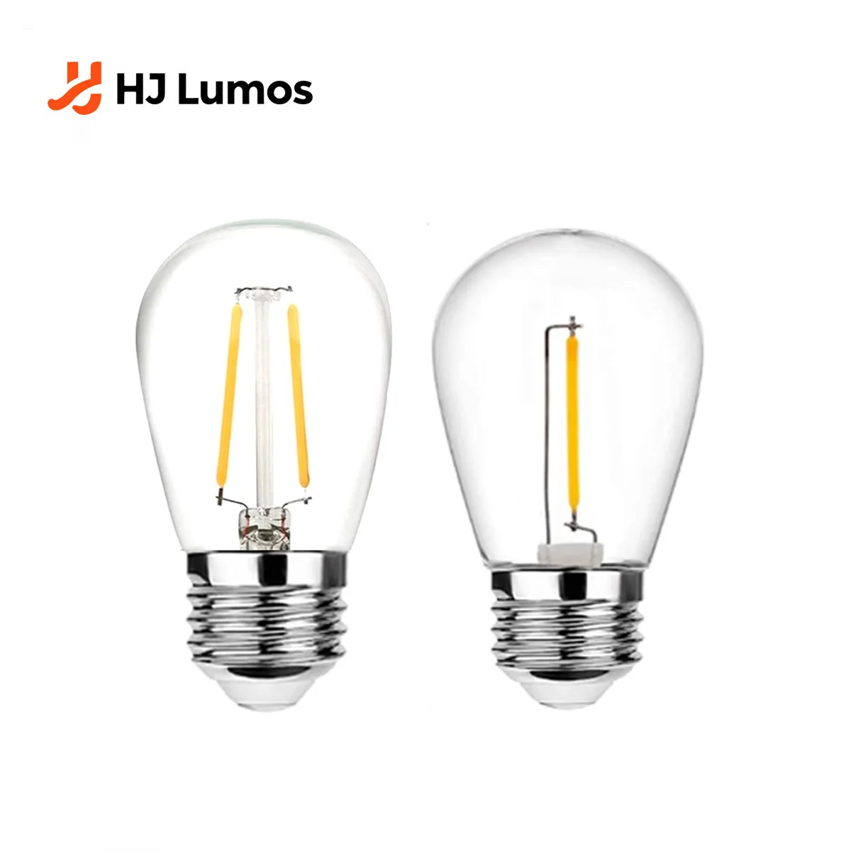 

2026 New S14 E27 Filament LED Bulb 1W 2W Warm White, 5V 24V 110V 220V PC Cover Waterproof for Outdoor String & Garden Lights