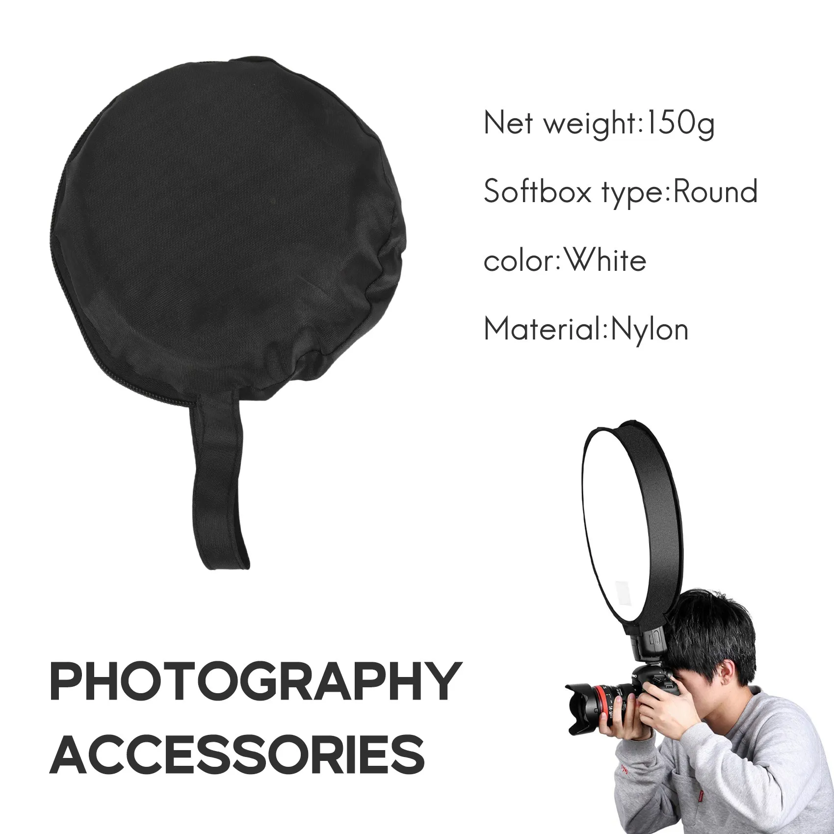 A97T40Cm Round Universal Portable Speedlight Softbox Flash Diffuser On-Top Soft Box For Camera