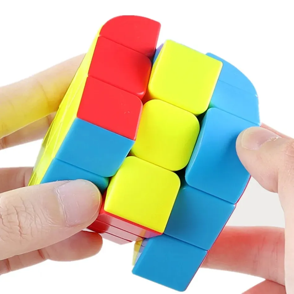 Fanxin Idea Fun Trihedral 3x3 Magic Cube 3Layers Professional Speed Cube Puzzle Cubo Magico Toys Birthday Christmas Gifts