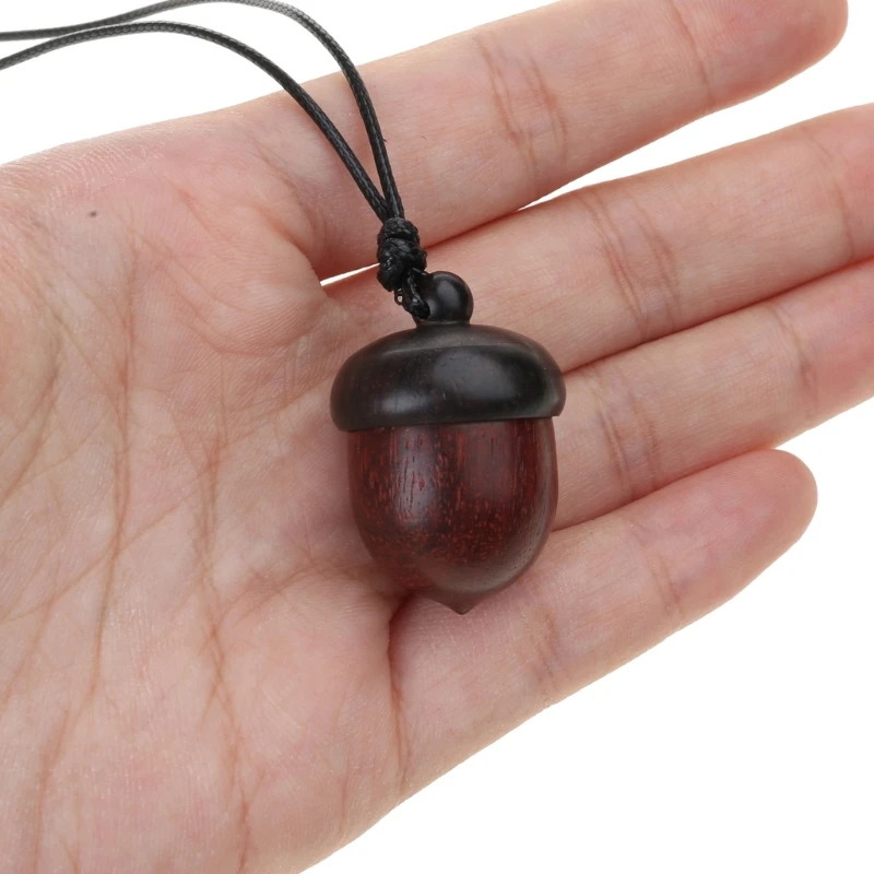 Creative Screwable Acorn Pendant Wooden Box Long Necklaces Pine Cone Acorn Choker Necklaces for Women Men Travel Drop Shipping