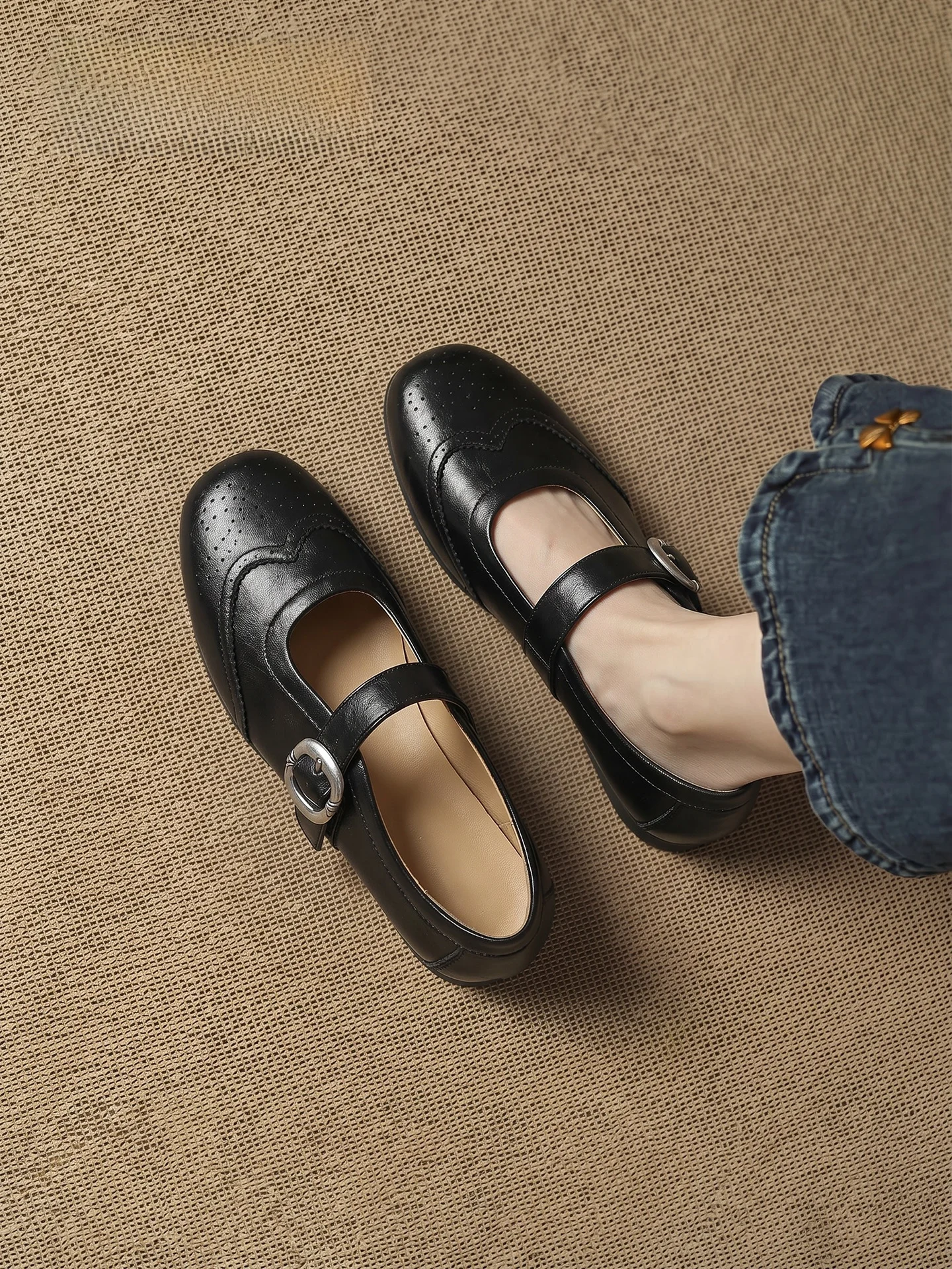 Agsdon Flat Mary Jane Women's Shoes 2026 New Summer Versatile Lightweight Fashion Single Shoes Miu Style Comfortable Wear