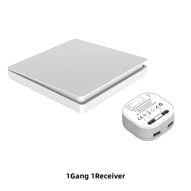 Drahtloser Wandschalter mit eigener Stromversorgung, keine Batterie erforderlich, wasserdichter 86-Typ-RF433-MHz-Wandschalter