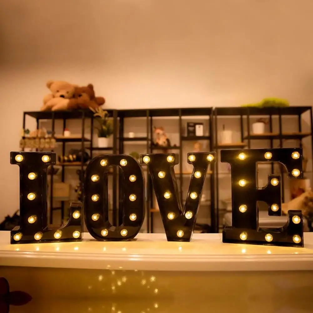 Indoor Outdoor Letter Light Wedding Wreath Light Versatile Led Alphabet Number Lights Waterproof Battery Powered for Weddings