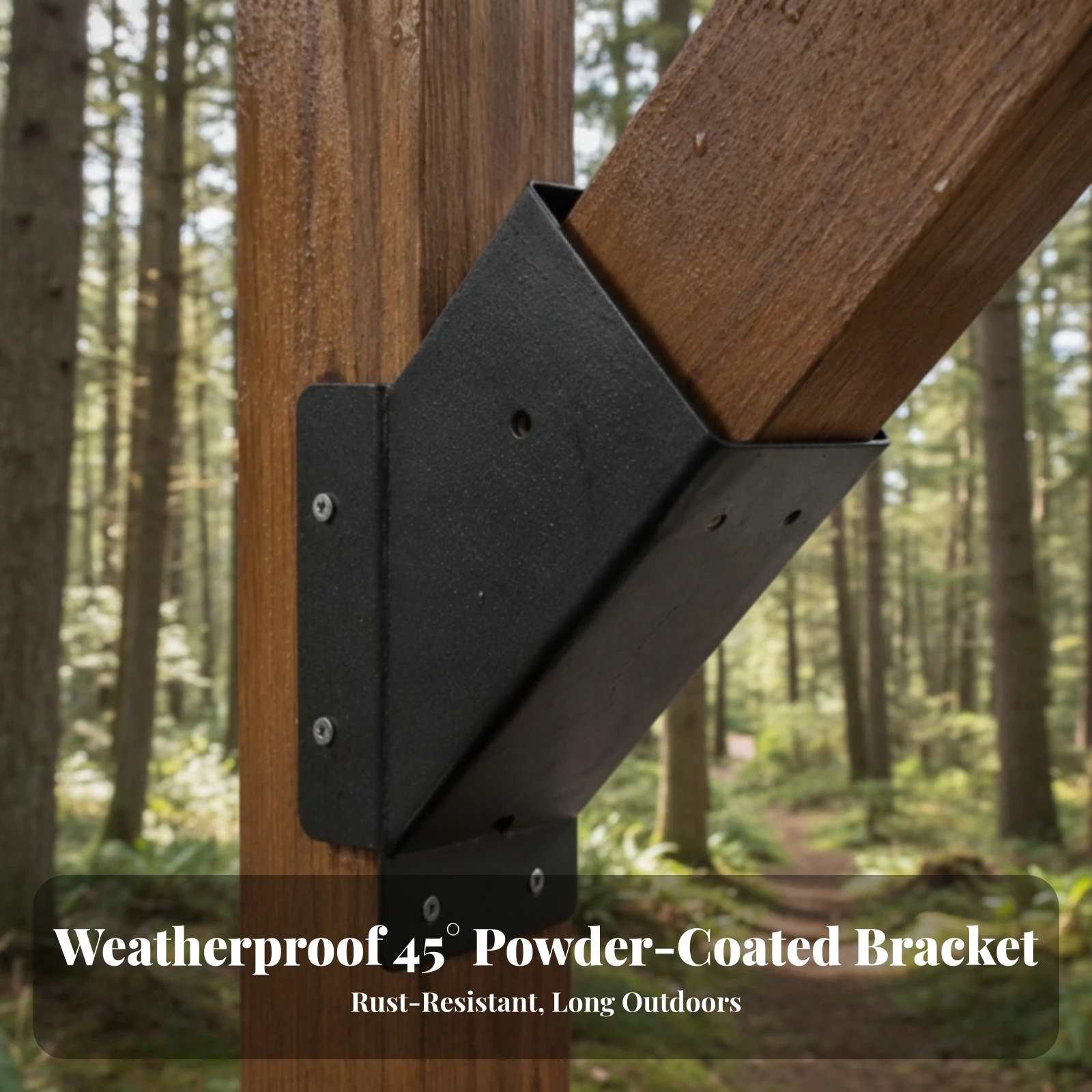 45-Degree Angle Bracket Heavy Duty Pergola Support Brackets Pergola Brackets Rust-Resistant Timber Connector with Screws