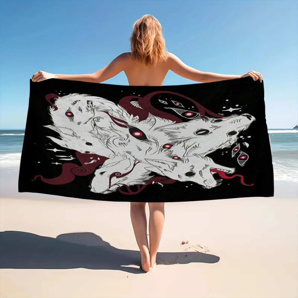 Wild Wolves With Many Eyes Beach Towel  Poncho Bathing Towels Cover-ups Quick Dry Sand Free Yoga Spa Gym Pool