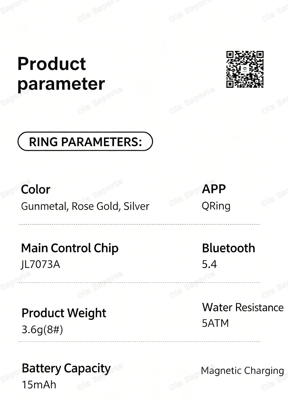 5ATM Waterproof Smart Ring for Health Monitoring description 14