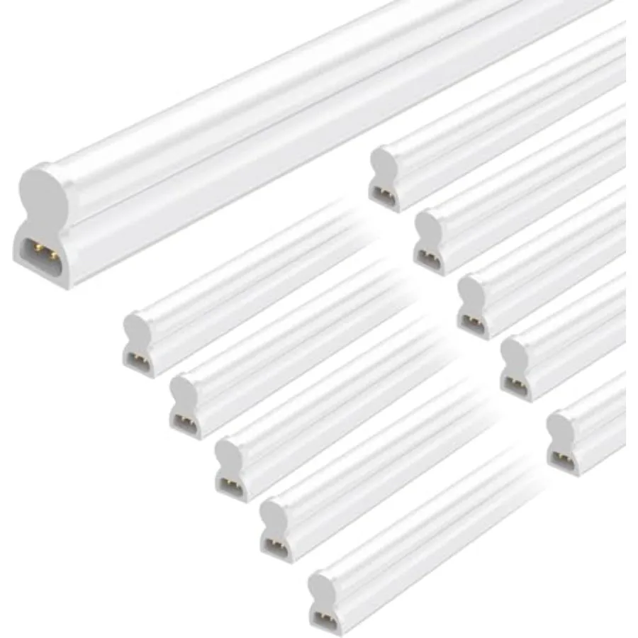 Pack LED Shop Light 4Feet, T5 Integrated Single Fixture, W, 00LM, 500K Super Bright White, Linkable Shop Light, Utility Shop Li