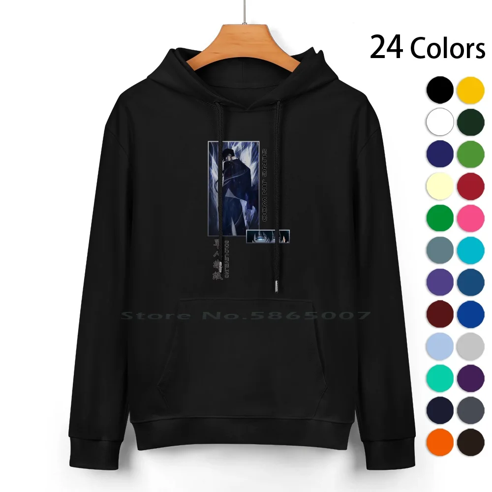 Sung Jin Woo Cotton Hoodie Sweater 24 Colors Sung Jin Woo Webtoon Igris Manwha Arise Cha Hae In Level Up Anime Darkness Ability