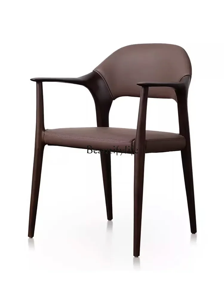 

Italian design Nordic minimalist solid wood back chair B & B hotel living room dining chair