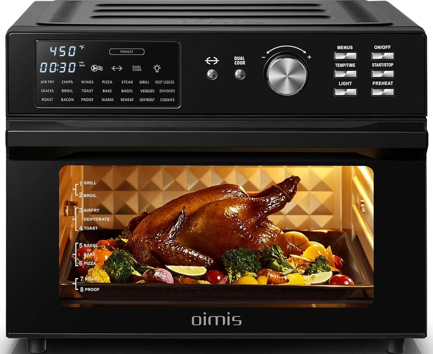 

Air Fryer Toaster Oven,Toaster Oven 21-in-1 Extra Large Countertop Convection Rotisserie Oven Patented Dual Air Duct