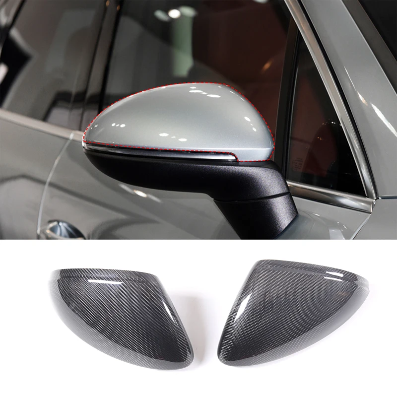 For Porsche Cayenne 2018-2022 Car Exterior Mirror Decorative Frame Cover Sticker Real Carbon Fiber Exterior Accessories 2 Pcs