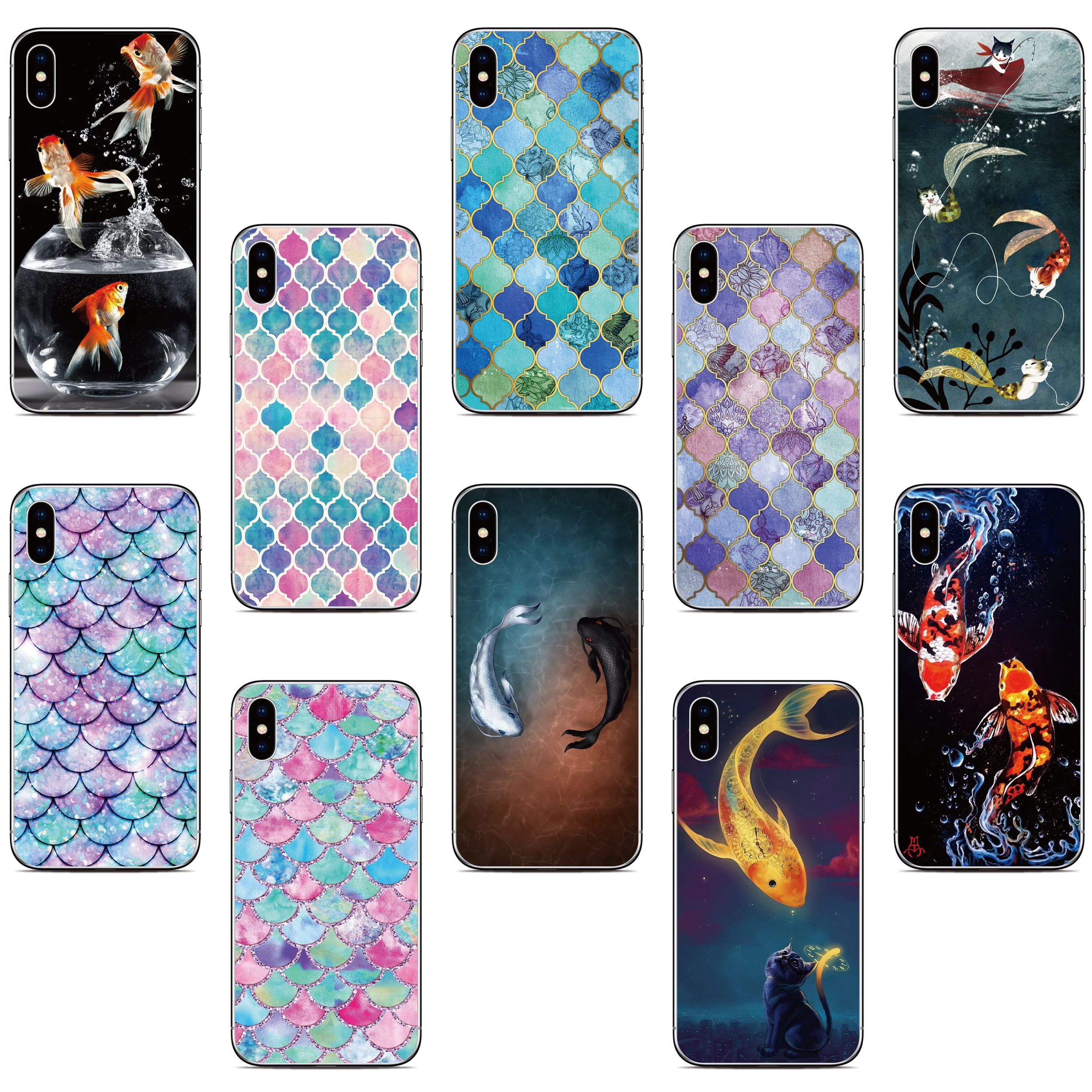 Funda de teléfono de escamas de pescado para Oukitel WP50, WP52, C53, C51, C50, C38, C36, C35, C33, C32, C31, C23, C25, C22, C21, C19, C18, K9 Pro