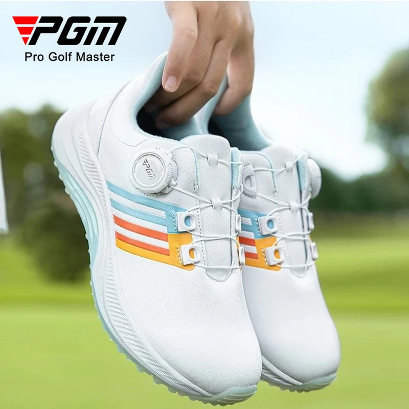 

PGM Children's Golf Shoes for Teenagers Waterproof Anti Slip Wear-resistant Girls' Knob Shoelaces Boys' Sports Sneakers XZ427