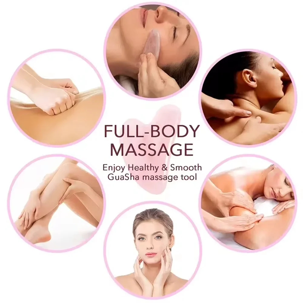 Natural Beeswax Gua Sha Scraper Board Massage Rose Quartz Jade Guasha For Face Neck Skin Lifting Wrinkle Remover SPA Beauty Care gallery 4