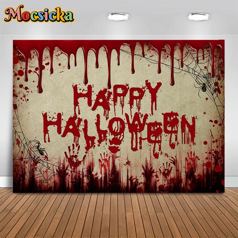 

Mocsicka Halloween Photography Backgrounds fortress Pumpkin Candlelight Backdrops Horror Nights Party Portrait Photobooth Studio