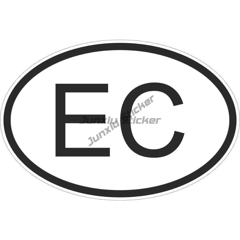 

Oval Sticker Flag Country Code Bumper Decal Car Laptop Ecuador Ecuadorian Ec Funny Bath Room Decoration Accessories