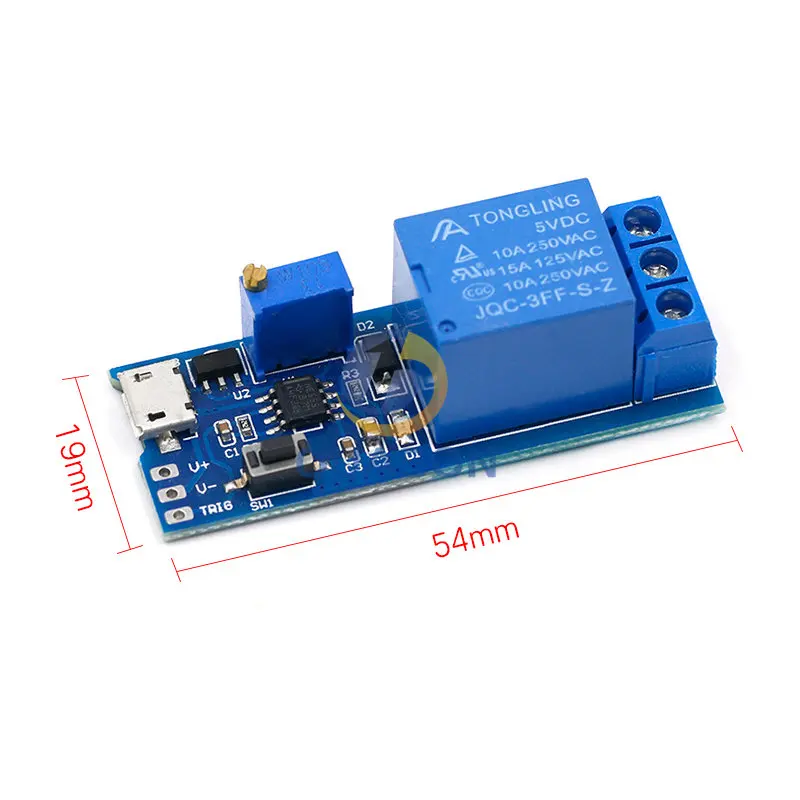 Smart Elektronica 5V-30V Micro Usb Power Verstelbare Vertraging Relais Timer Module Trigger Vertraging Schakelaar