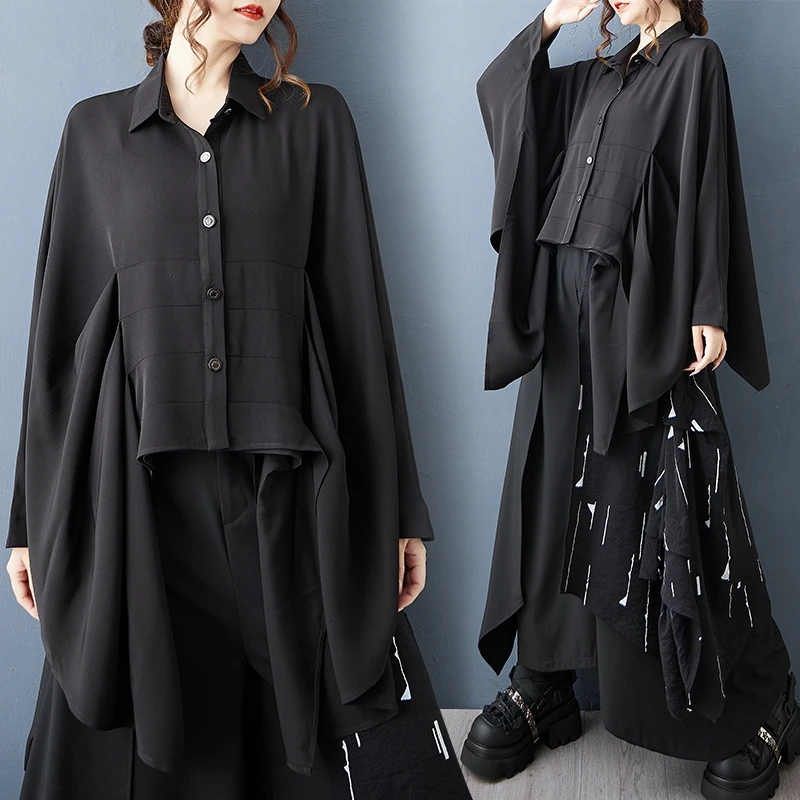 

K Sle Batwing Sve Свободный крой с неровным подолом, большие размеры, брюки, юбка, осенняя женская одежда премиум-класса Faion