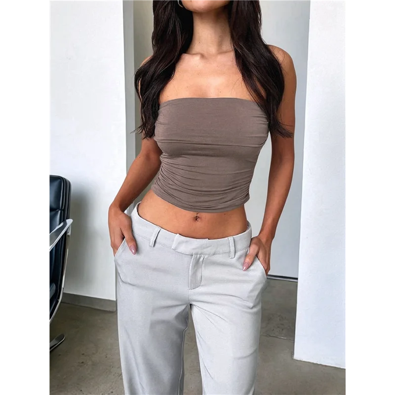 قمصان علوية نسائية بدون حمالات، قمصان علوية ضيقة للصيف للخروج