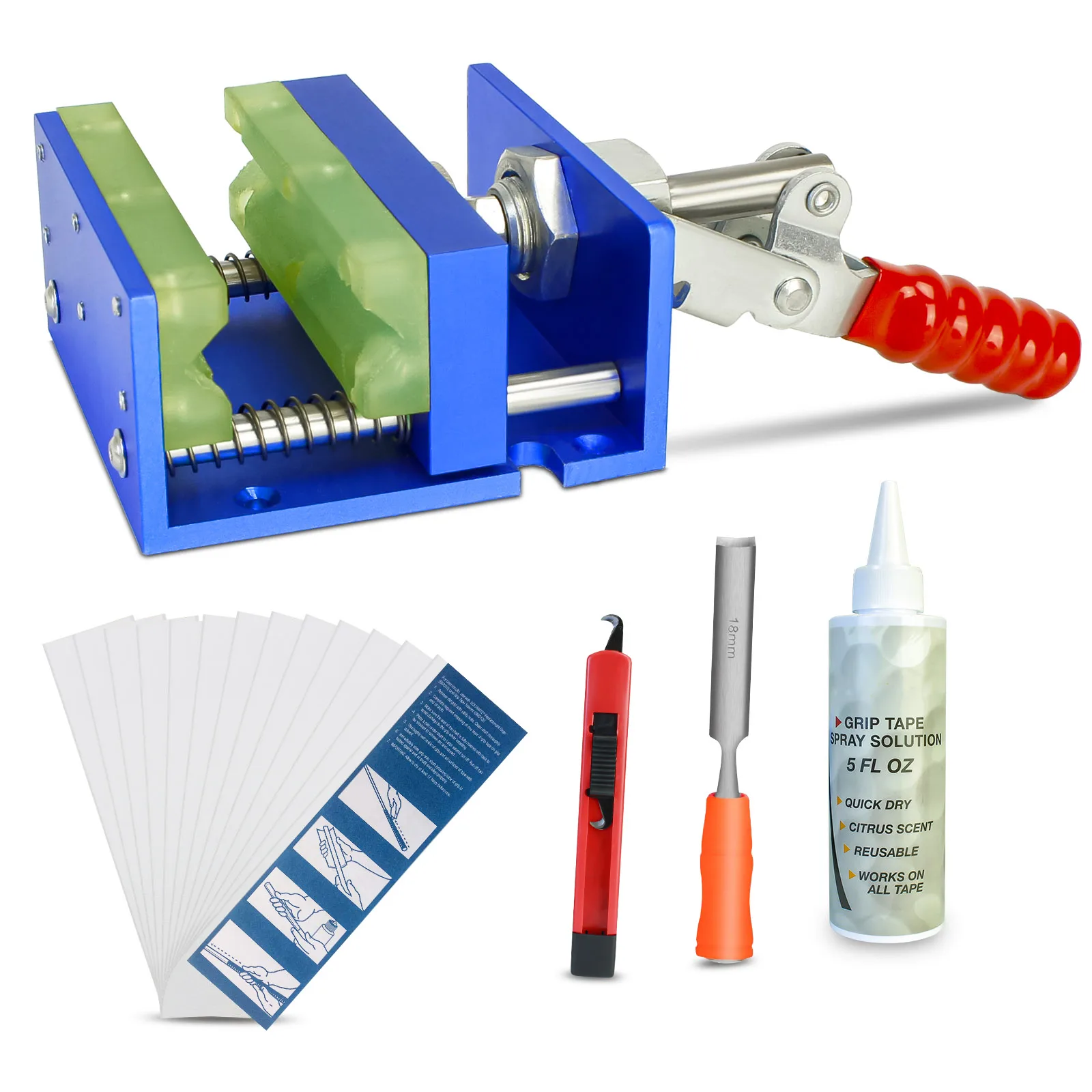 

Golf Repair Kit Set for Regripping Golf Clubs Inlcudes 13Pcs Grip Tapes, Hook Knife, Solvent, Grip Tape Remover and Clamp