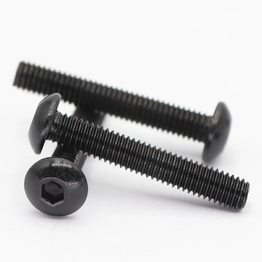 M3*4/5/6/8/10/12/14/16/18/20/25/30/35/40mm ISO7380 Schwarz 304 Edelstahl Innensechskant Knopf Runde Innensechskantschraube