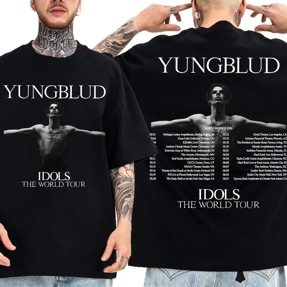 Yungblud Idols the World Tour 2026 Print T-shirt Harajuku O-neck Woman Man Casual Hip Hop Shirt Tops for Fans Gift