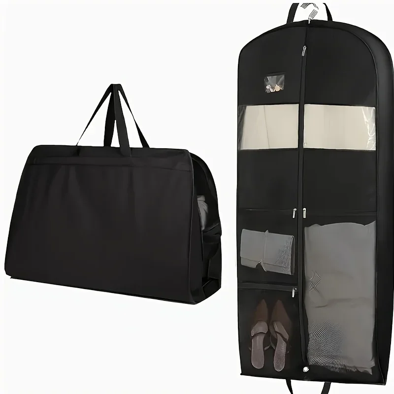 

Сумка для хранения одежды в путешествиях - на молнии, с карманом и застежкой-зиппером, подвесной органайзер для рубашек, пальто, платьев