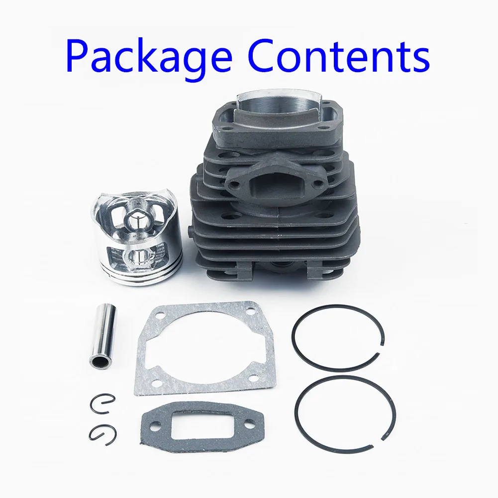 Kit de pistón de cilindro de repuesto para motosierra, 45MM, para modelo chino 52CC 5200, incluye anillos de pasador de pistón y juntas para motor