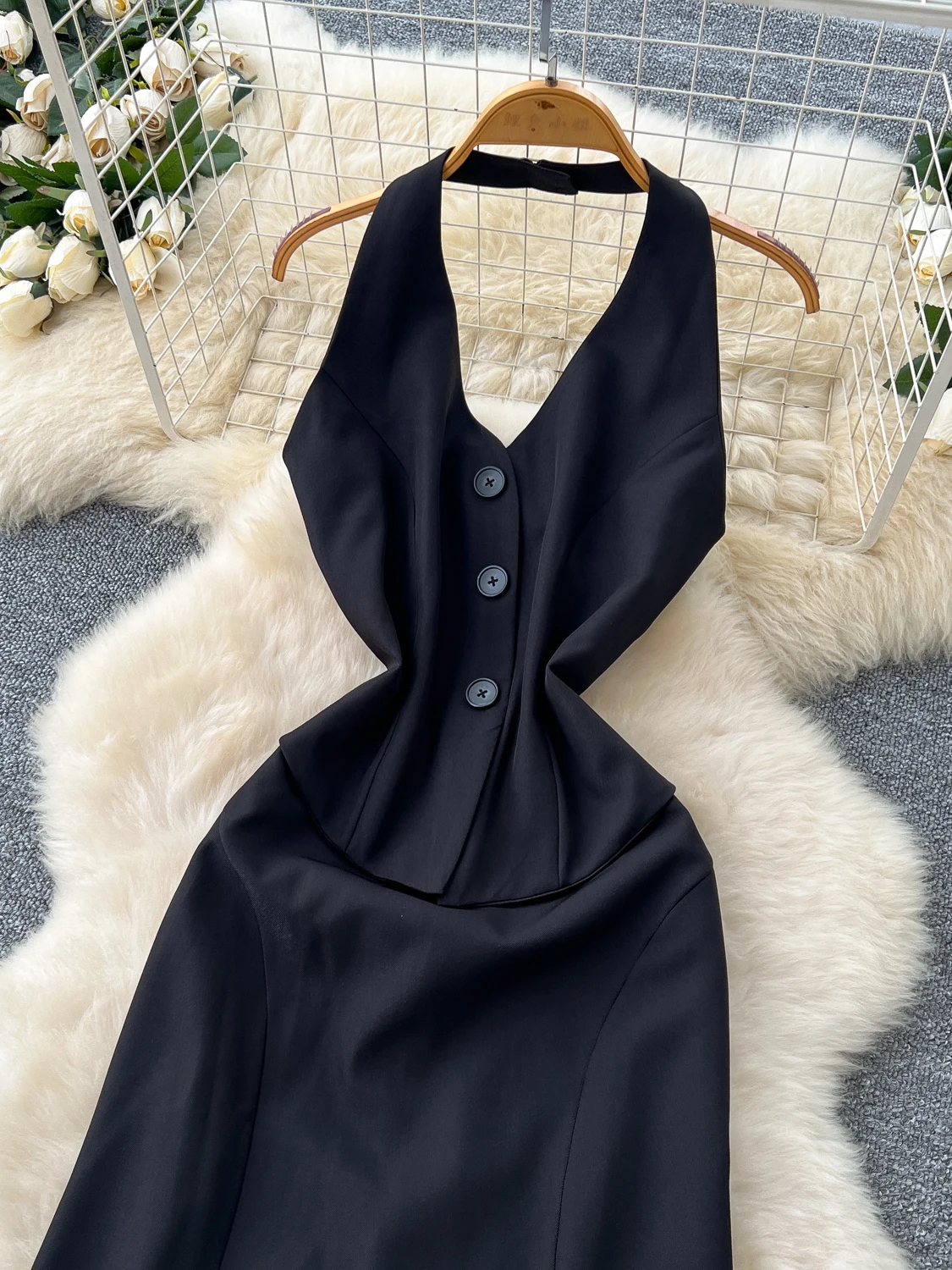 Ele Summer Long Dr Damen-Kragenkleid, reine Farbe, Blo Design, Aosphere A-Linien-Rock für reife Damen, ort Sve