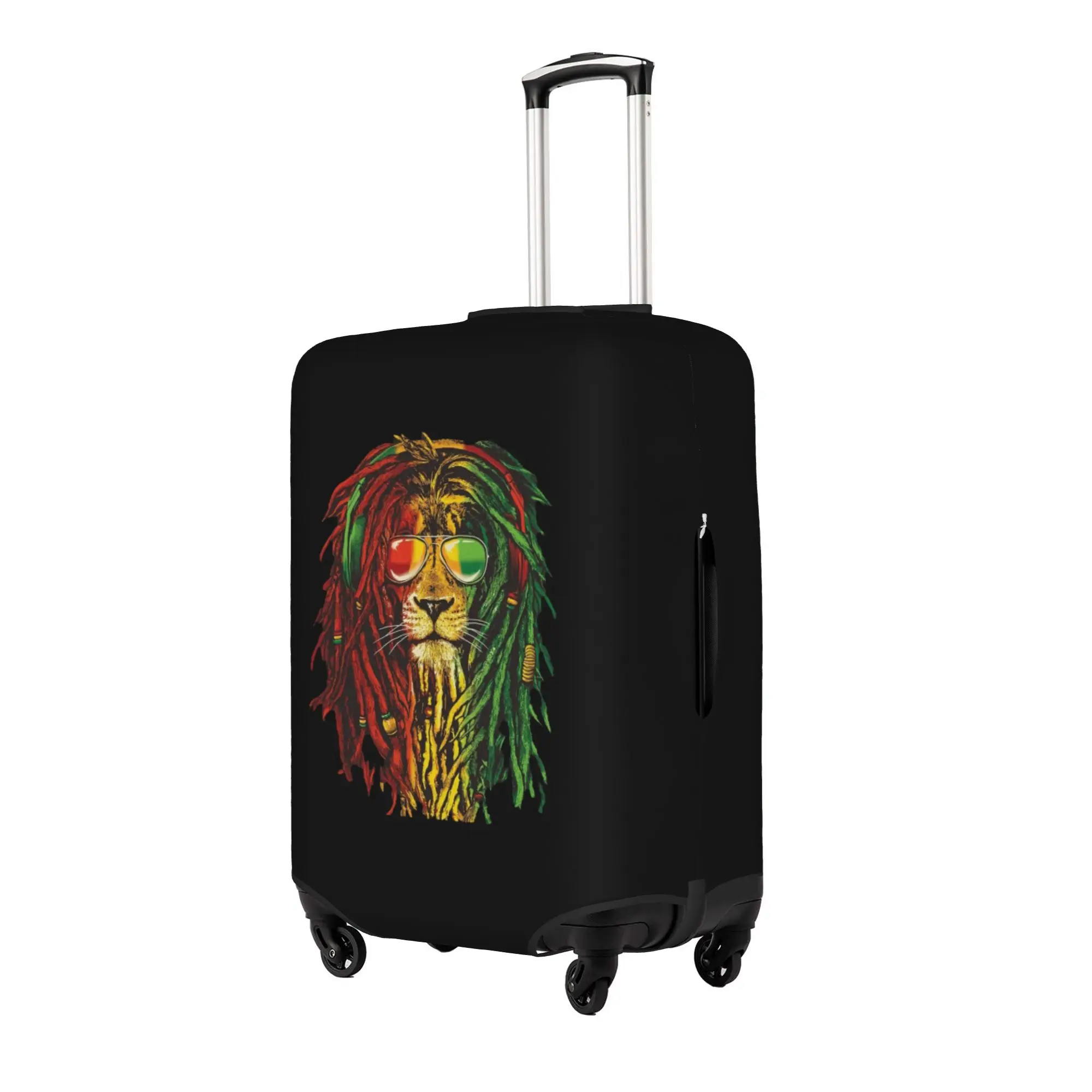 Rasta Reggae Lion Sunglass Art Luggage Cover Protector Pride Rastafarian Lover Travel Suitcase Protective Cover for 18-32 Inch