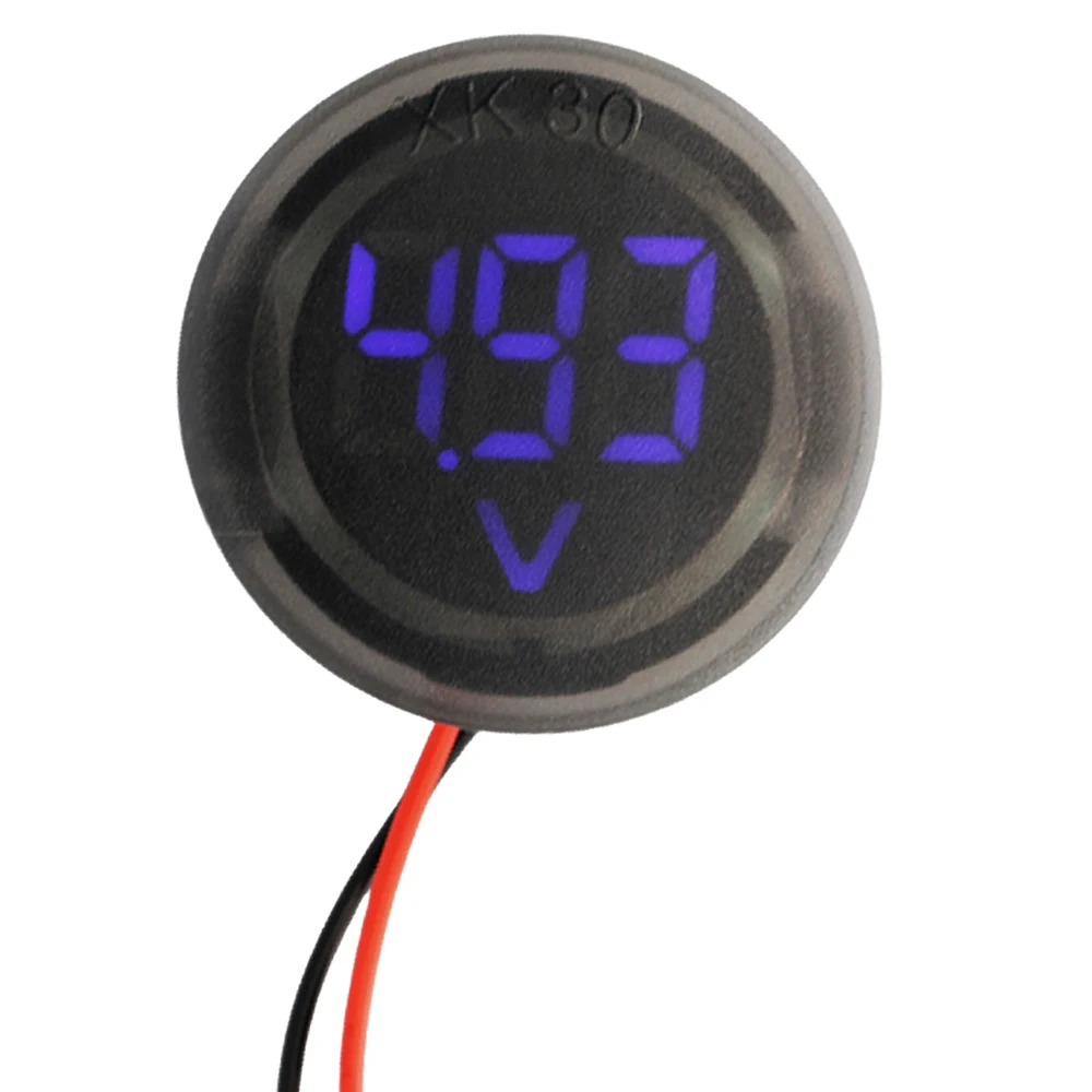 DC 4-100V LED Digital Display Voltmeter Circular Two-wire DC Digital Voltmeter Head Display with Reverse Connection Protection