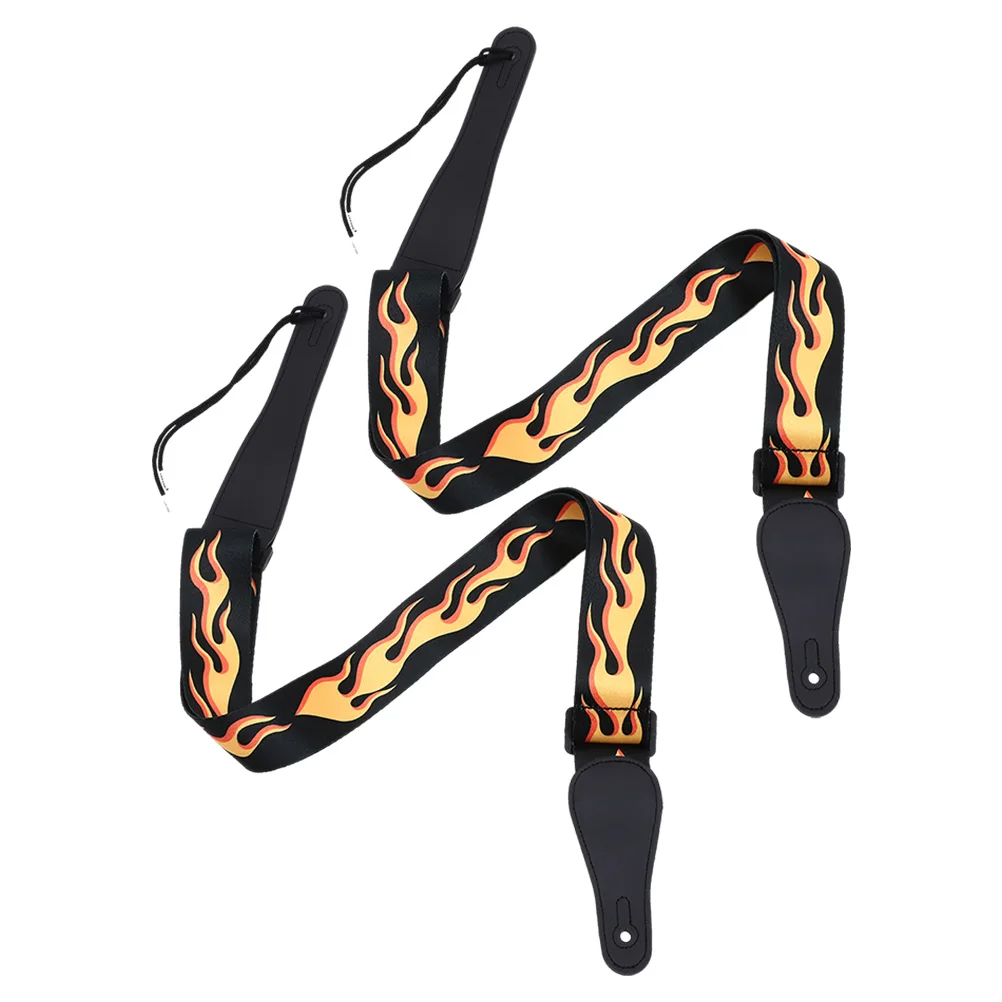 

2 Pcs Guitar Strap Padded Belt Straps Embroidered Adjustable with Cotton Electric Bass