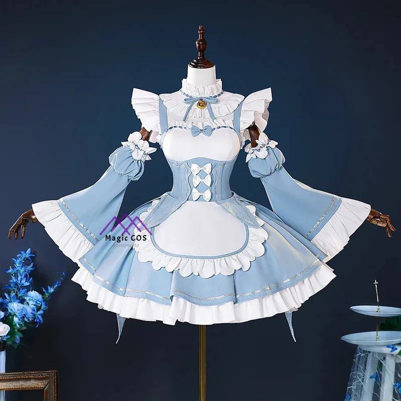 

Hot Re:Zero Cosplay Costume Anime Rem Role Playing High-quality Blue Cute Maid Uniform Dress for Women Comic Con Party Lolita