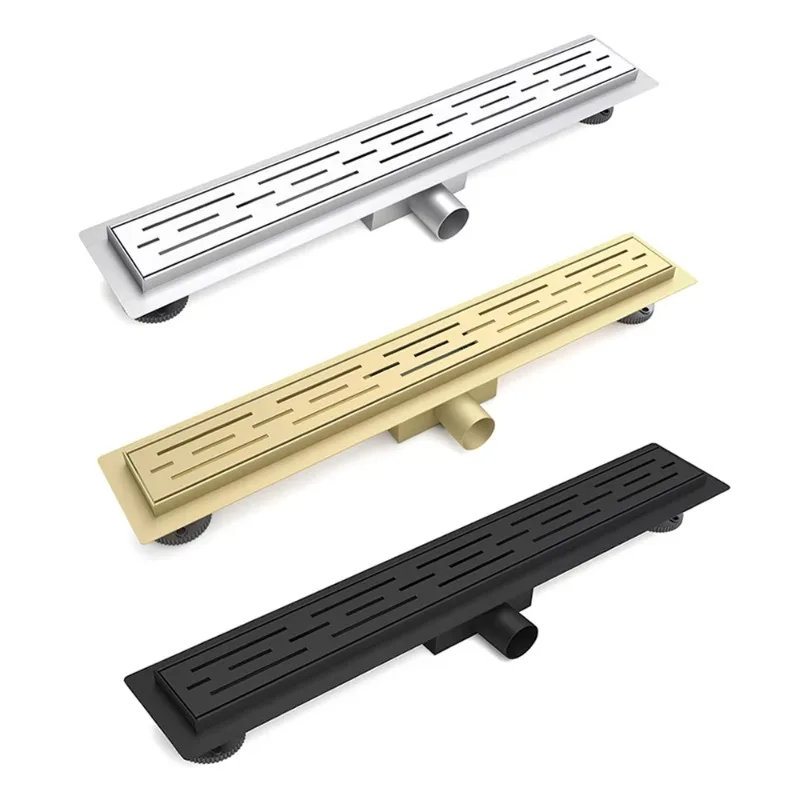 Wholesale Horizontal Outlet Shower Drain Stainless Steel 20cm 240cm Rectangular Shower Room Linear Shower Floor Drain